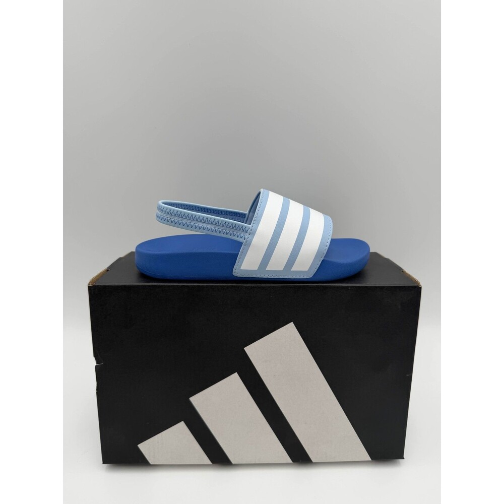 Adidas Adilette E Strap C Blue White Kids Slides Size 1